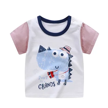 Moda verão T-shirt Unisexo Panda Cartoon Tee de Crianças Meninos Mangas Curtas Branca Tees Crianças do Bebê do Algodão Tops Para Meninas Roupa