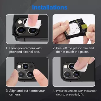 4pcs de Câmera de Filme Protetor Para o iphone 12 Pro Max Lente de Vidro de Proteção no iphone Mini-12 11 Pro Max Proteção Vidro