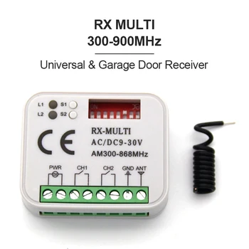Interruptor de Controle remoto do Receptor 433MHz 868MHz 390 MHz RX Multi Receptor AC/DC 9-30V 300-868MHz Portão da Garagem do Receptor da Porta