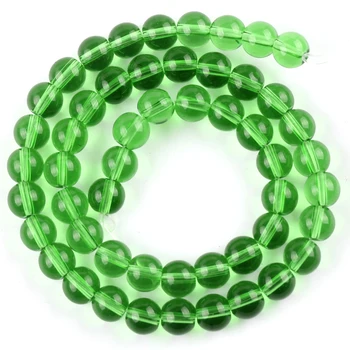 Verde-Vidro de Cristal de Quartzo, Pedra Redonda Esferas Soltas Contas Para Pulseiras Jóias Fazer Diy Artesanal Acessórios 6-12mm 15