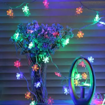 2M 10 LED de floco de Neve, Árvore de Natal Natal Seqüência de Luzes ao ar livre Impermeável Lâmpada Festa em Casa Lâmpada de aquecimento de Decoração de Festa de Luzes