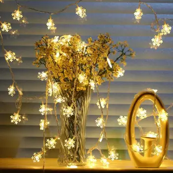 2M 10 LED de floco de Neve, Árvore de Natal Natal Seqüência de Luzes ao ar livre Impermeável Lâmpada Festa em Casa Lâmpada de aquecimento de Decoração de Festa de Luzes