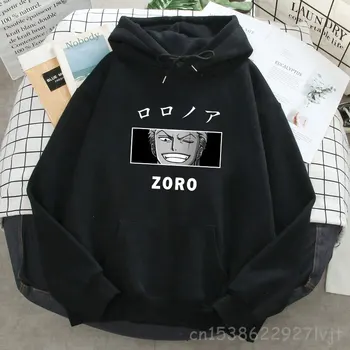 Anime Roronoa Zoro Impressão Capuz Mulheres Homens Moda Moletons Com Capuz, Uma Peça De Harajuku Streetwear Tops