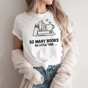 Muitos Livros T-Shirt Amante De Livros T-Shirt Bibliotecário Camisa De Leitura Tshirt Bookworm Tee Unisex Gráfico Casual Tee Verão Plus Size Top