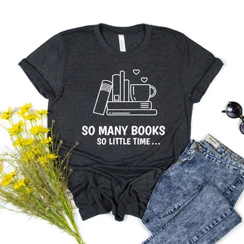 Muitos Livros T-Shirt Amante De Livros T-Shirt Bibliotecário Camisa De Leitura Tshirt Bookworm Tee Unisex Gráfico Casual Tee Verão Plus Size Top