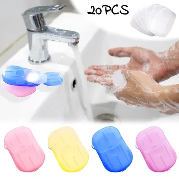 20Pcs Descartáveis de Lavagem de Mãos Tablet Viagens Levar Sabonete Papel