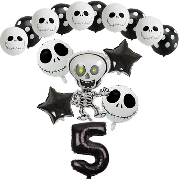 16pcs Dançando Esqueletos Balões Folha Crânio Balão de Hélio Globos Brinquedos Infláveis Halloween Decoração do Bar de decoração de Eventos artigos para festas