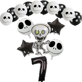 16pcs Dançando Esqueletos Balões Folha Crânio Balão de Hélio Globos Brinquedos Infláveis Halloween Decoração do Bar de decoração de Eventos artigos para festas