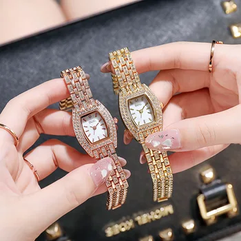As Mulheres De Luxo De Relógio De Aço Quadrada Banda Assista Rhinestone Senhoras Relógio Estudante De Moda Relógio Casual Liga De Assistir Vestido Reloj Mujer