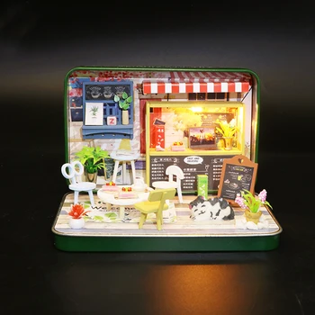 Caixa de Teatro Casa de boneca Bonito DIY de Madeira Casa de bonecas em Miniatura Brinquedos Manual de Montagem de Casas de Boneca para Crianças Presentes para Casa Decr