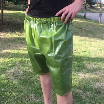 Verde PVC Homem Shorts Impermeável