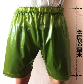 Verde PVC Homem Shorts Impermeável