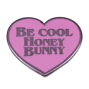 Ficção de polpa Mia Wallace Personalizado Pin de Lapela Legal Honey Bunny Coração Broche de 90 Retro Fãs do Filme
