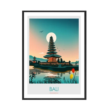 Nordic Moderna Da Pintura A Óleo Da Paisagem De Bali Japão Banff Tela De Pintura, Arte Imprimir O Cartaz Imagem De Parede De Sala De Estar Decoração De Casa