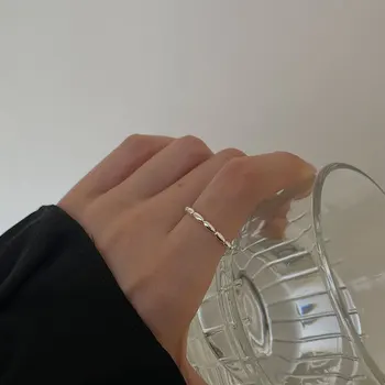 Ajustável espumante anel de borla pendente s925 perfeito prata tipo pull arroz cadeia índice anel de dedo de senhoras