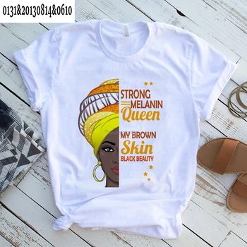Garota africana de impressão de T-shirt das mulheres de verão Africanas bonitas Harajuku T-shirt meninas casual manga curta roupas das mulheres t-shirt