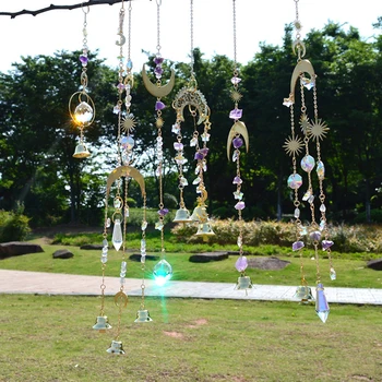 Janela de Belo Ornamento de Suspensão Prisma de Cristal Suncatcher de Cristal Pendente Para o Jardim Interior HANW88