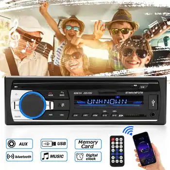 24v Carro de Áudio Estéreo bluetooth 1 din Car MP3 Player Multimídia USB MP3 FM Rádio Leitor de DOUTORADO-520 com Controle Remoto