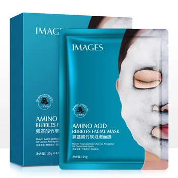 4pcs de Aminoácidos de Bambu do Carvão vegetal Bolha Máscara Hidratante Clareador Máscara de Cuidados de Profunda Purificação Máscara de Hidratação TSLM1