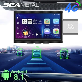 Android 8.1 4G Traço Cam WIFI DVR GPS de Navegação Dashcam Gravador de Vídeo Bluetooth Tela de Toque do Painel de Câmera Auto Registrator