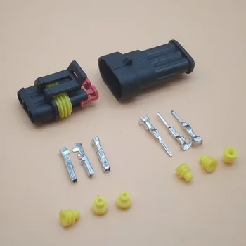 2sets Kit de 2 pinos 1/2/3/4/5 pinos Forma de AMPLIFICADOR Super vedação Impermeável Fio Elétrico Conector Plug para carro conector à prova d'água