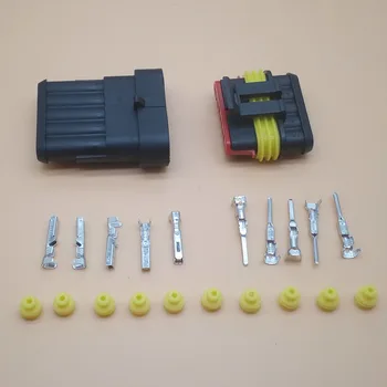 2sets Kit de 2 pinos 1/2/3/4/5 pinos Forma de AMPLIFICADOR Super vedação Impermeável Fio Elétrico Conector Plug para carro conector à prova d'água