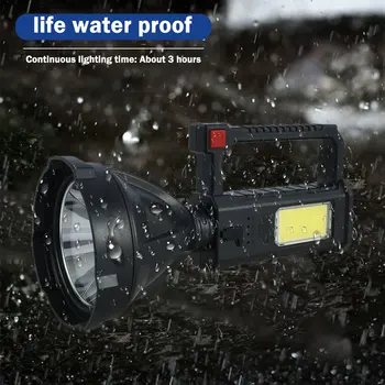 A Tocha Lanterna LED Recarregável USB Farol Impermeável Holofotes Com base Pesca de Luz da Lanterna de Mão a Luz de Inundação