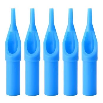 50Pcs Azul Esterilizados Descartáveis da Máquina da Tatuagem do Bocal da Arma Dicas de Plásticos Tubo da Agulha Para a Máquina da Tatuagem Gun Agulha de Tinta Copa Kits