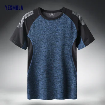 YESMOLA Desporto T-shirt dos Homens secagem Rápida Adequação a Execução 2021 Verão Novo Casal Desgaste de Manga Curta-O-Pescoço Camisa Solta Plus Size