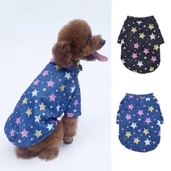Nova Estrela Bonito Impressão Cão Pequeno Capuz Casaco de Inverno Quente Roupas Pet para Chihuahua Moletom Cachorro Gato Pulôver de Cães de Roupas