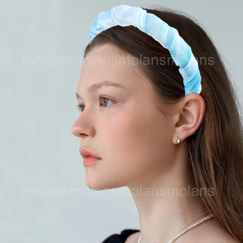 Molans Acolchoado Macio Plissado Cabeça para Mulheres Hairband Chiffon de Cabelo Aro de Meninas de Moda Faixa de Cabelo Feminino Aro Acessórios de Cabelo