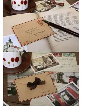 10 PCS cartão Postal Retro Letra Mini Presentes Envelope Estacionária de Armazenamento Kraft Marrom de Papel Vintage Envelopes de material Escolar