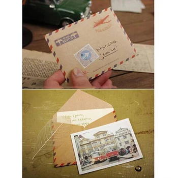 10 PCS cartão Postal Retro Letra Mini Presentes Envelope Estacionária de Armazenamento Kraft Marrom de Papel Vintage Envelopes de material Escolar