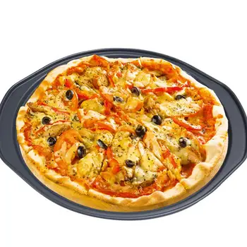 Non-vara Pizza Assadeira Bandeja com Furos de Família de Cozimento do Molde do Bolo Pan Bakeware Cozimento do Prato para Pizza Bolo (Preto)