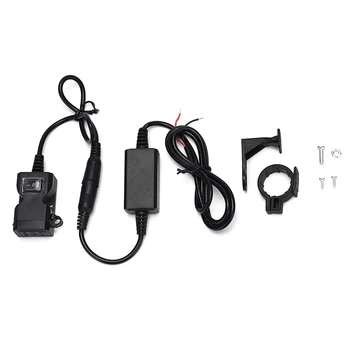 1PC Moto Carregador Adaptador de Alimentação de Tomada para Telefone Motocicleta GPS, MP4 Dupla Porta USB 12V Impermeável Guiador