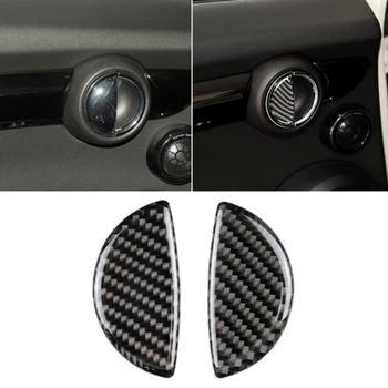 A Fibra de carbono Carro maçaneta da Porta Interior Adesivos Decalque de Decoração para Mini Cooper R55 R56 R60 Clubman Compatriota F54 F55 F60