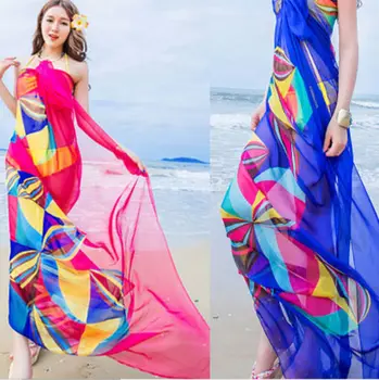As Mulheres Da Praia Do Xale, Impresso De Proteção Solar Pareo Cobertor, Roupa De Banho Envoltório Do Xale Lenço, Selvagem Vestir Acessórios 2021 Nova Moda