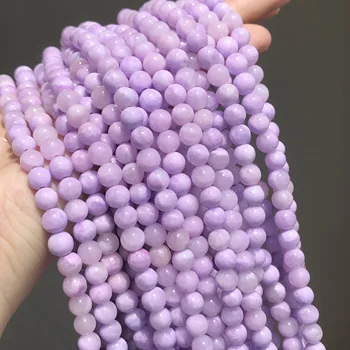 Natural de Pedra Púrpura, de Calcedônia Jades Solta Esferas Espaçador Para Fazer Jóias DIY Rodada Angelite Perla o Bracelete de 15
