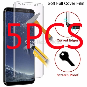 5PCS Película Protetora Para Galaxy S9 S8 S6 S7 Borda Mais Suave Protetor de Tela em 3D Full 8S 9S 8 9 7 6 S9Plus S8Plus (Não de Vidro)