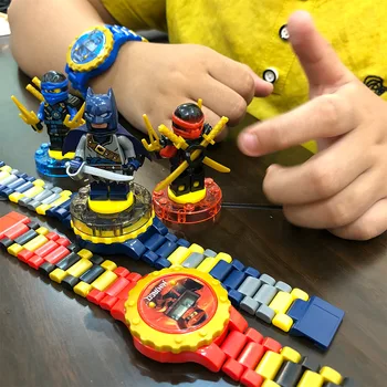 Bloco Relógio De Meninos Meninas Rapazes Raparigas Relógio Do Brinquedo Da Construção Coloridos De Lego Veja Removível E Instalável Dom Assistir A Nova Chegada