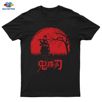 SONSPEE Anime Demon Slayer Algodão T-Shirt dos Homens Harajuku Streetwear Tanjiro Gráfica Tees Verão as Mulheres de Manga Curta, Camisetas, Tops