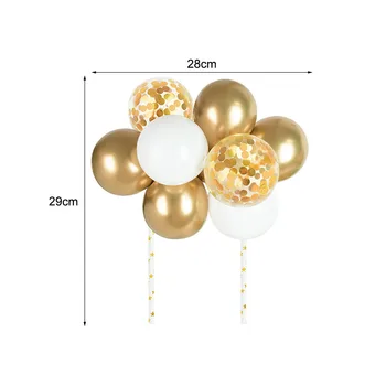 10pcs de 5 Polegadas Metal Balão Bolo Topper Forma de Nuvem Confete Balões De Aniversário, chá de Bebê Festa de Casamento Decoração da Casa de Suprimentos