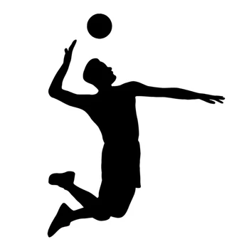 Dawasaru Esporte Decalque Jogador de Voleibol de Extrema Saltar Bola Bateu a Etiqueta do Carro do Portátil Caminhão Motocicleta Auto Acessórios de PVC,15cm*12cm