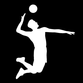 Dawasaru Esporte Decalque Jogador de Voleibol de Extrema Saltar Bola Bateu a Etiqueta do Carro do Portátil Caminhão Motocicleta Auto Acessórios de PVC,15cm*12cm