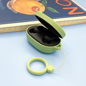 Para Redmi de Silicone Fone de ouvido de Caso para o Xiaomi MI Redmi AirDots Fones de ouvido Cubra Com Gancho do Fone de ouvido Bluetooth sem Fio Caixa de Carregamento