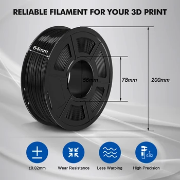 GOHIGH PLA Filamento Para Impressão 3D de Filamentos contínuos de 3 KG de Carbono PLA Impressão 3D Filamento Boa Resistência dos Materiais