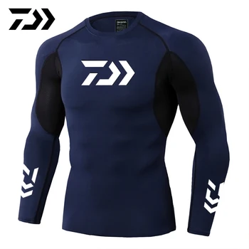 2021 Novo Pesca Daiwa Camisa de Esportes ao ar livre Vestir Camiseta de Retalhos de Fitness Body Camisa do Anti-mosquito Respirável Pesca Tshirt