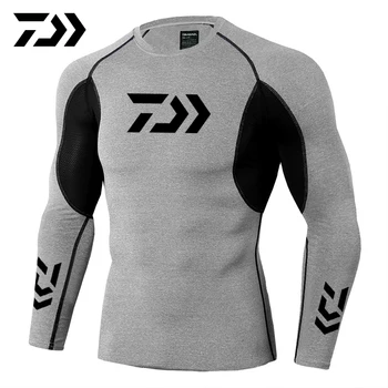 2021 Novo Pesca Daiwa Camisa de Esportes ao ar livre Vestir Camiseta de Retalhos de Fitness Body Camisa do Anti-mosquito Respirável Pesca Tshirt