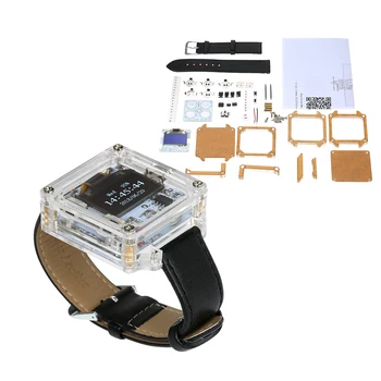 SCM Incrível relógio de Pulso DIY Kit Transparente Relógio LED DIY LED Tubo Digital relógio de Pulso Eletrônico Assistir jogo de DIY