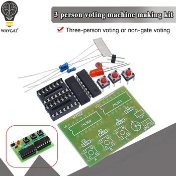 Três pessoa Eleitor Tornando Kit DIY Não Porta Eleitor Circuito Digital Kit de Laboratório para a formação do aluno de LABORATÓRIOS de electrónica princípios